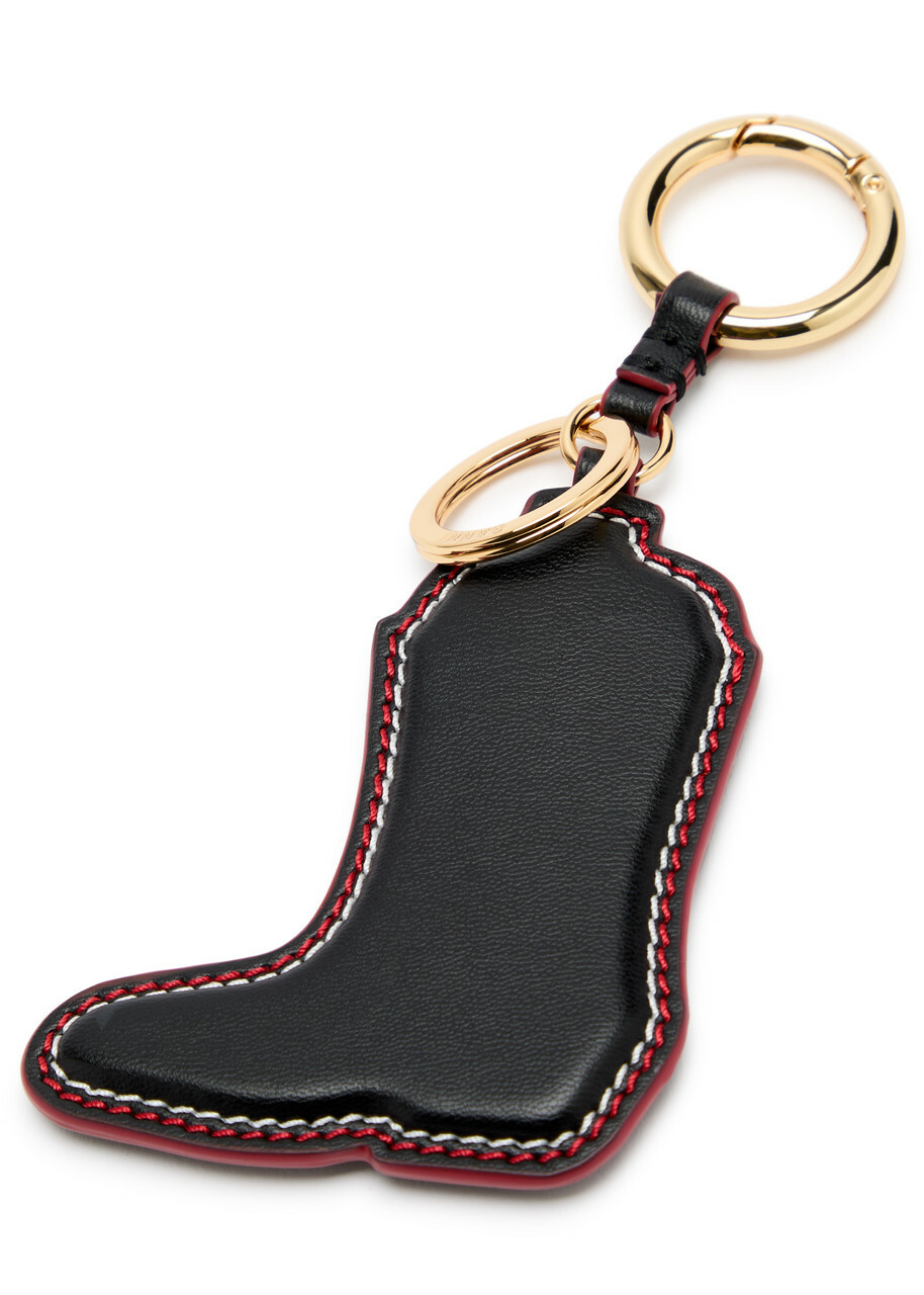Ganni Western Boot Leather Keyring - Red - One Size