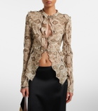 Gucci Snake-print silk blouse