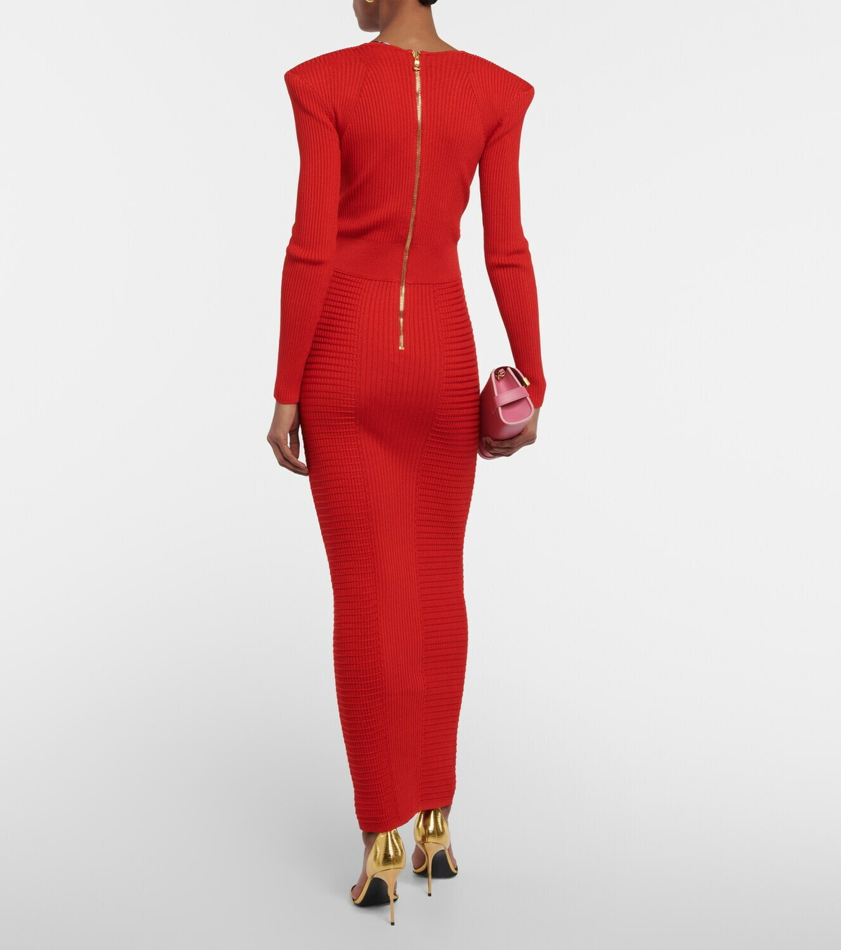 【関税&送料込】Balmain Dress Short dress in multicoloured rolled knit multicolor