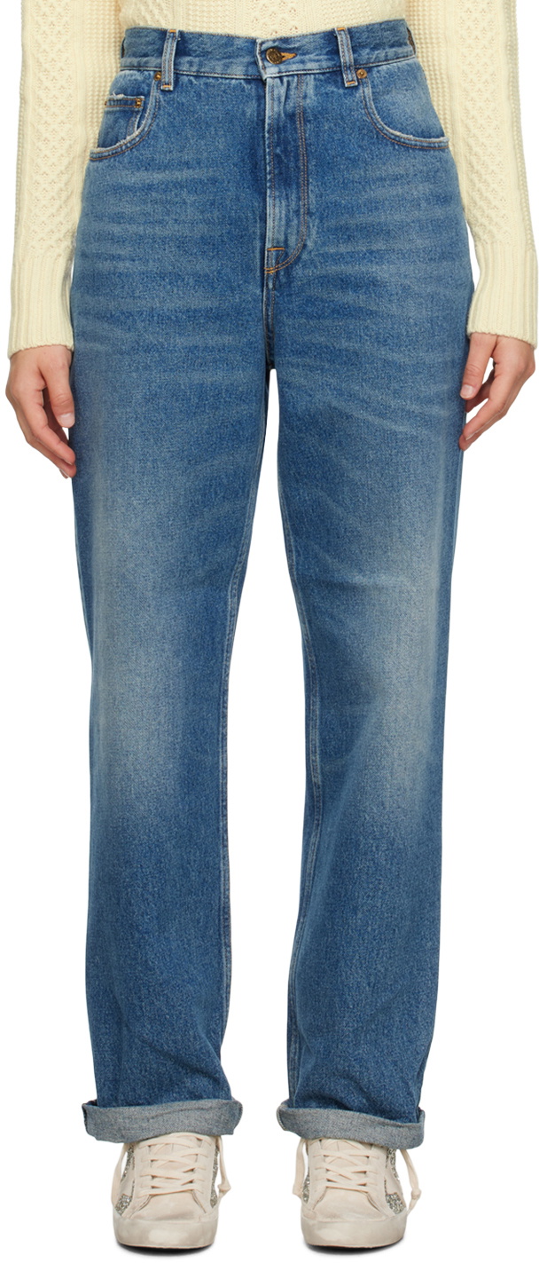 デニム・ジーパン Golden  Wide Light Blue Jeans London Denim ジーンズ 「Grange Wide Leg」ライトオンスデニム