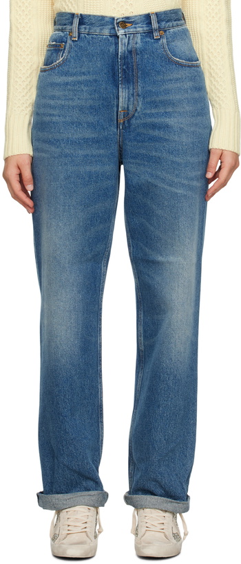 Photo: Golden Goose Blue Wide-Leg Jeans