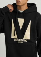 Valentino Logo Hooded Cotton Sweatshirt Black