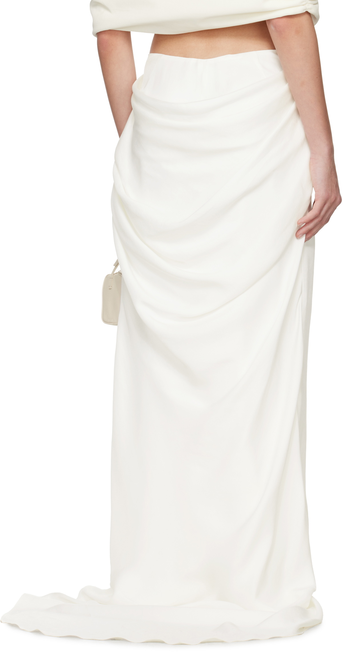 COLLEEN ALLEN SSENSE Exclusive Bridal Capsule Silk Bustle Maxi Skirt