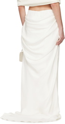 COLLEEN ALLEN SSENSE Exclusive Bridal Capsule Silk Bustle Maxi Skirt