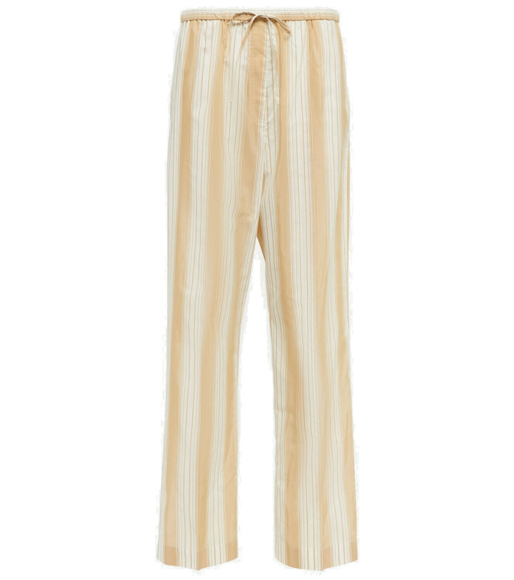 Photo: Toteme - Striped straight cotton and silk pants