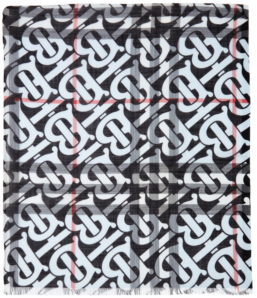 Burberry Blue Check Monogram Scarf