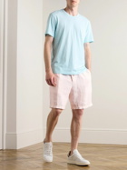 James Perse - Straight-Leg Garment-Dyed Linen Drawstring Shorts - Pink