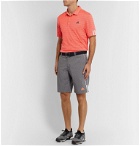 Adidas Golf - Striped Tech-Jersey Golf Polo Shirt - Orange