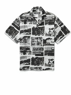 Neighborhood - Camp-Collar Printed Cotton-Poplin Shirt - Black