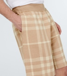 Burberry - Burberry Check wool and silk biker shorts
