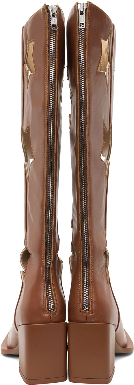 ANDREJ GRONAU SSENSE Exclusive Brown Star Cut Boots