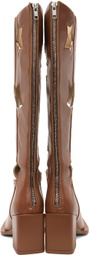 ANDREJ GRONAU SSENSE Exclusive Brown Star Cut Boots