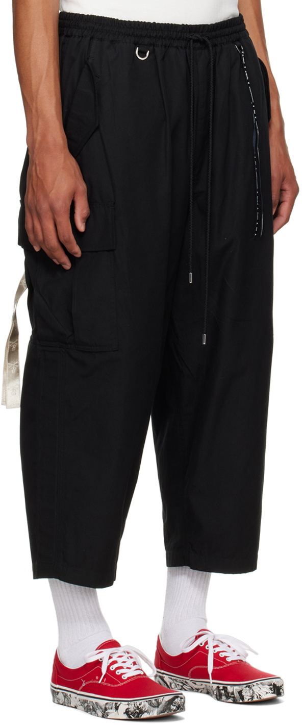 mastermind JAPAN Black Embroidered Cargo Pants