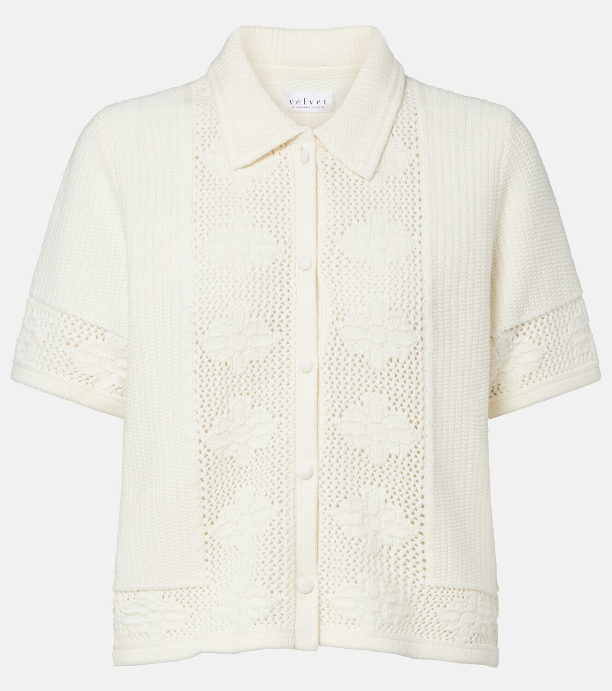 Velvet Rosemond open-knit cotton and cashmere top