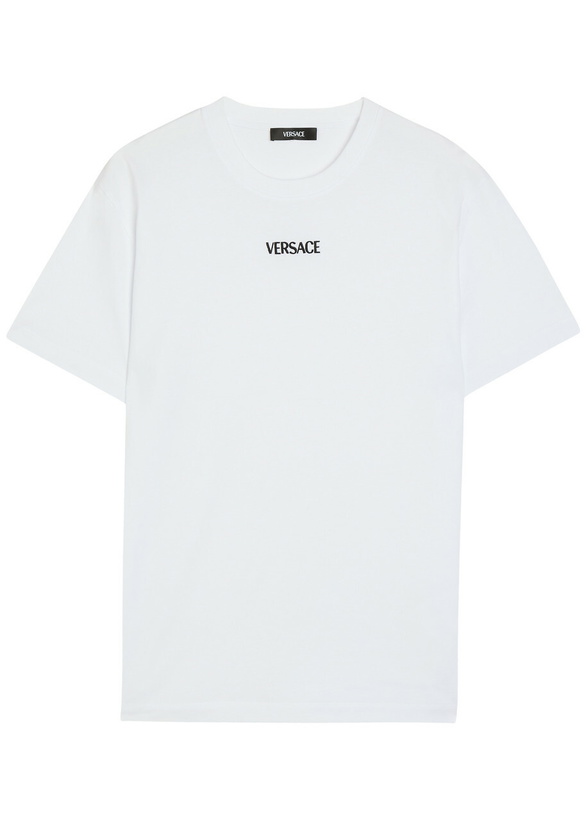 Photo: Versace Logo-embroidered Cotton T-shirt White