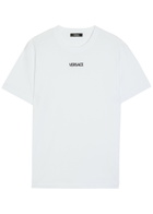 Versace Logo-embroidered Cotton T-shirt White