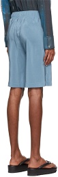 Serapis Blue Silk Shorts