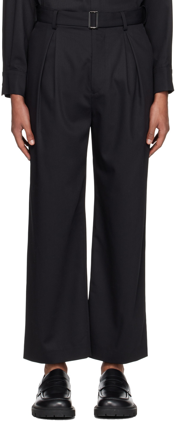 rito structure Black Inverted Pleats Trousers rito structure