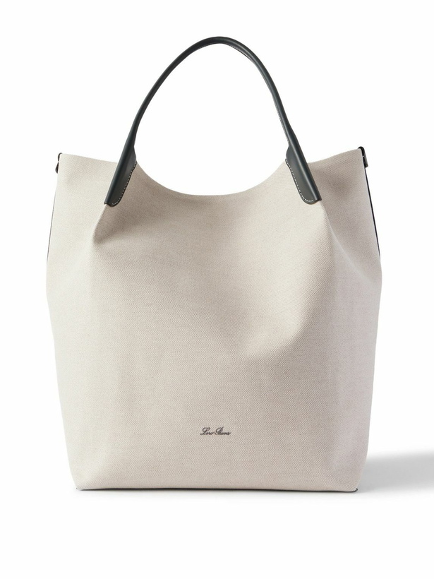Photo: Loro Piana - Bale Extra Large Leather-Trimmed Canvas Tote Bag
