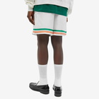 Casablanca Men's Tennis Club Icon Silk Shorts in White/Green/Orange