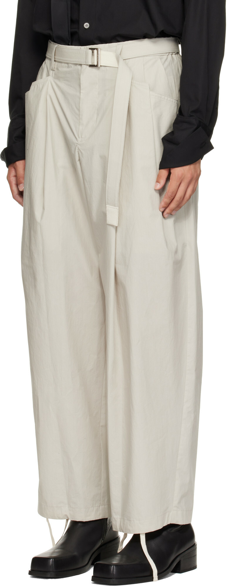 sacai Off-White Cotton Typewriter Trousers