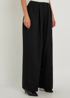 Khaite Kaia Wide-leg Wool Trousers Black