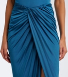 Balmain Draped satin maxi skirt