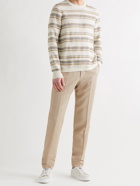 ERMENEGILDO ZEGNA - Striped Cotton and Silk-Blend Sweater - Neutrals