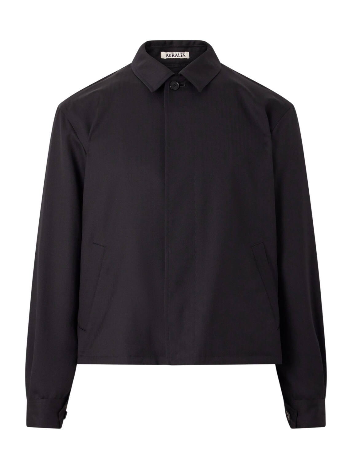 Auralee Men's Wool Twill Soutien Long Coat in Top Navy Auralee