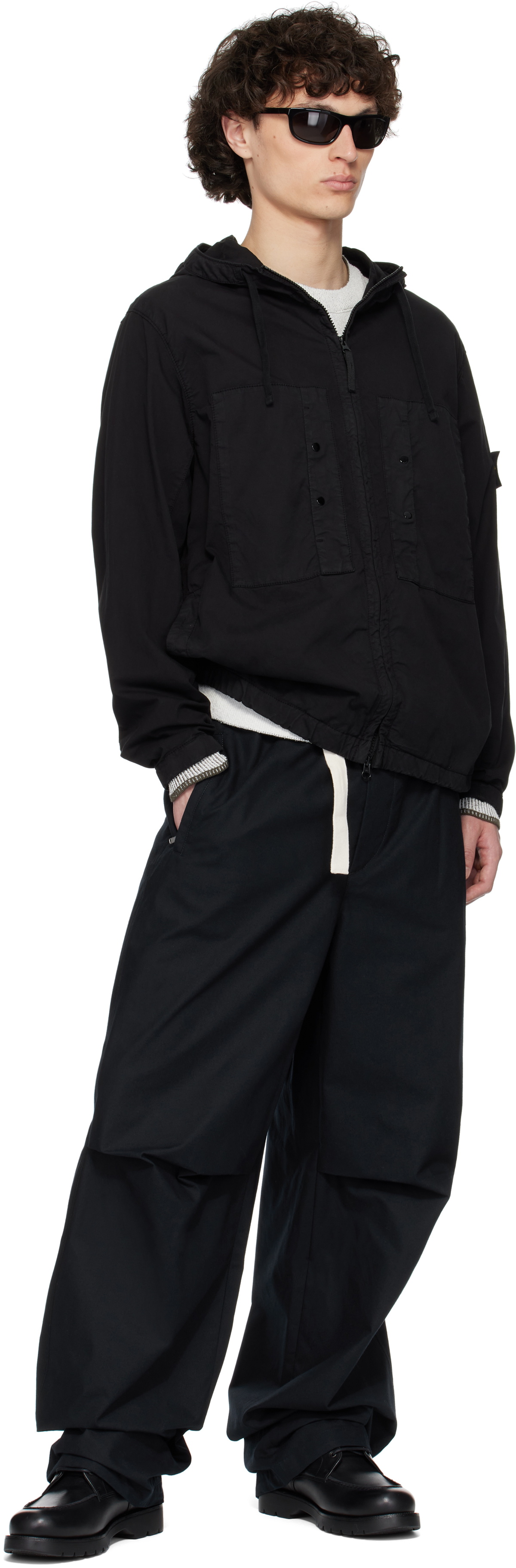 Stone Island Black Supima Cotton Twill Stretch-TC Jacket Stone Island