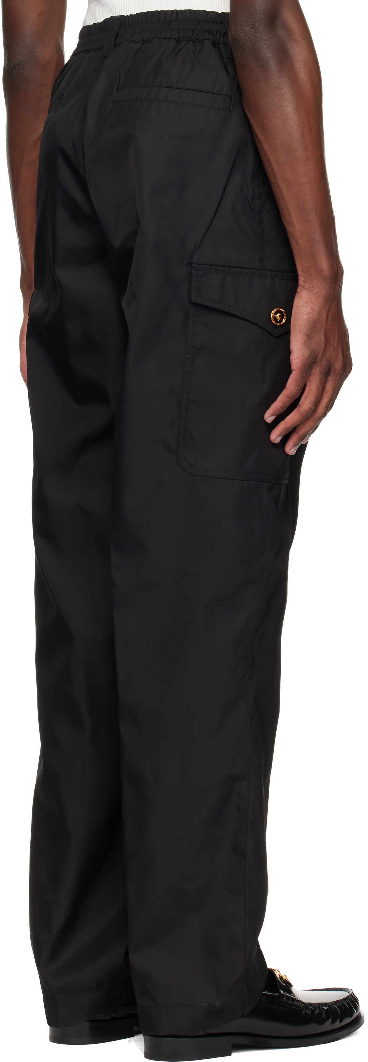 Versace Black Nylon Cargo Pants