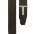 TOM FORD - 4cm Black and Brown Reversible Full-Grain Leather Belt - Black