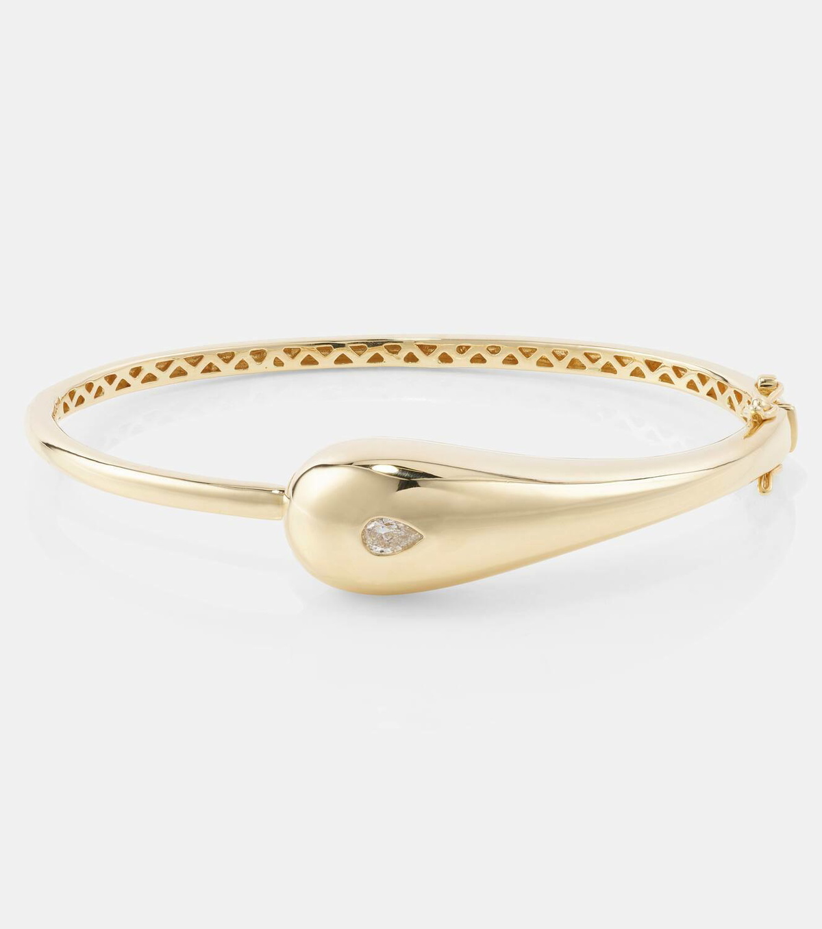 Mateo Water Droplet 14kt gold bangle with diamond Mateo