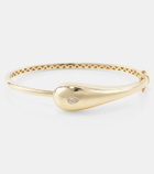 Mateo Water Droplet 14kt gold bangle with diamond