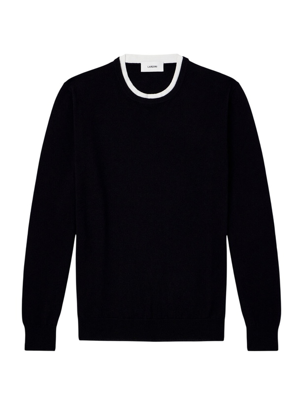 Photo: Lardini - Wool and Cashmere-Blend Sweater - Black
