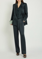 Blaze Milano Fox Satin Trousers Dark Blue