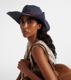 Miu Miu Leather-trimmed cotton cowboy hat