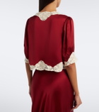 Rixo Ursula lace-trimmed satin blouse