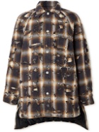 Givenchy - Distressed Checked Quilted Cotton-Flannel Shirt Jacket - Brown