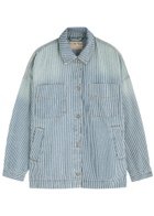 Free People Madison City Striped Denim Jacket