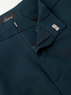 Brioni - Pienza Slim-Fit Straight-Leg Pleated Linen and Cotton-Blend Twill Shorts - Blue