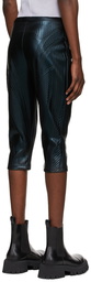 Mugler Black Shiny Embossed 7/8 Trousers