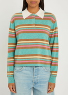 Guest In Residence Striped Cashmere Polo top Stripe