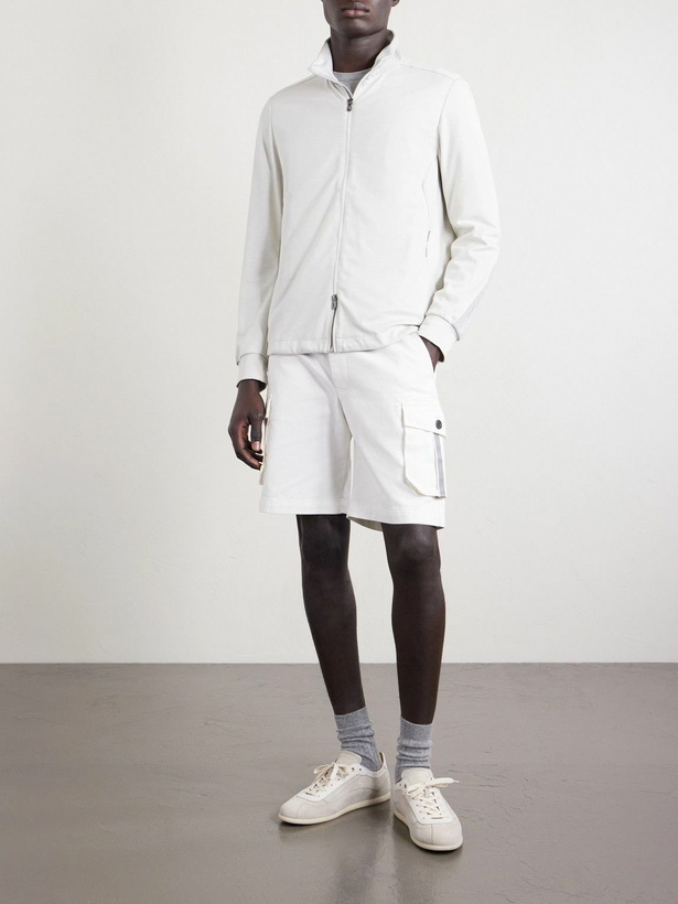 Photo: SEASE - Explorer Ripstop-Trimmed Virgin Wool-Blend Sweater - White
