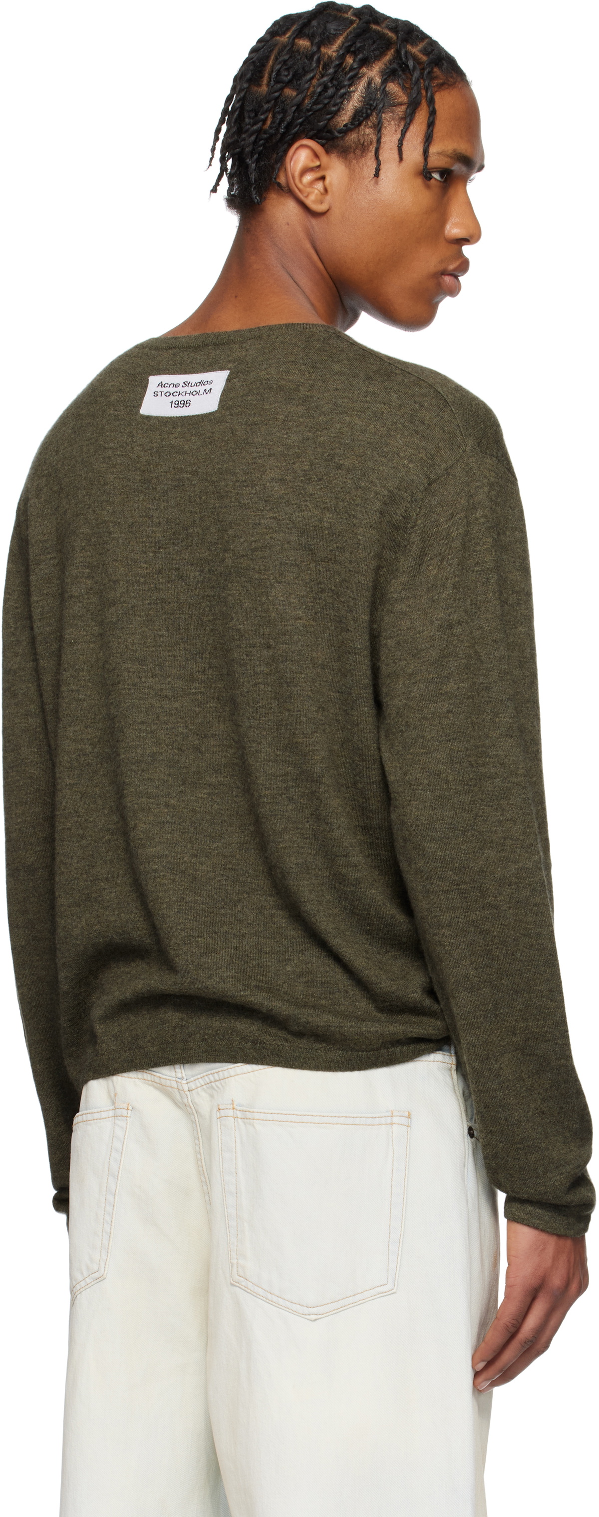 Acne Studios Khaki Crew Neck Cashmere Sweater Acne Studios