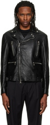 McQueen Black Classic Biker Leather Jacket