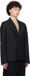 AARON ESH Black D Breasted Wool Blazer