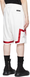 mastermind WORLD White Jacquard Logo Tape Shorts