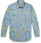 Engineered Garments - Embroidered Cotton-Chambray Western Shirt - Light blue