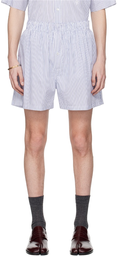 Photo: Maison Margiela Blue & White Striped Shorts